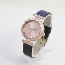 Reloj de mano para mujer de geneva de diseño personalizado de alta calidad con correa de cuero